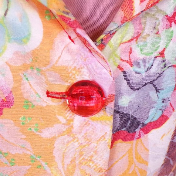 BENTLEY A. size 4 2-piece suit jacket/skirt multicolor floral cotton blend - Picture 9 of 13